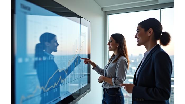 Group of diverse business professionals in a modern, light-filled conference room, shaking hands and celebrating successfully completing a project.